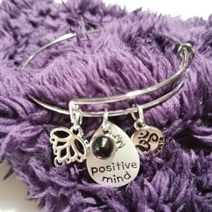 Positive Mind Bracelet w/Three Hanging Charms